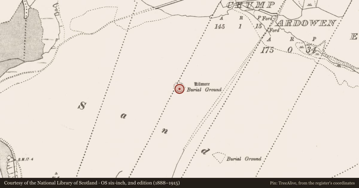 Ordnance Survey six-inch map, 2nd edition (1888–1915) covering the location of Church, An Más, Tóin An Mhása, County Mayo, with a pin at the register's coordinates