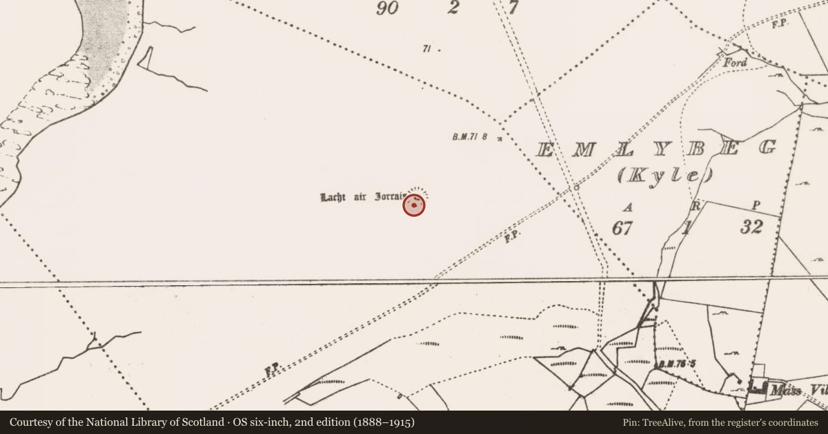 Ordnance Survey six-inch map, 2nd edition (1888–1915) covering the location of Cairn - unclassified, An Geata Mór, County Mayo, with a pin at the register's coordinates