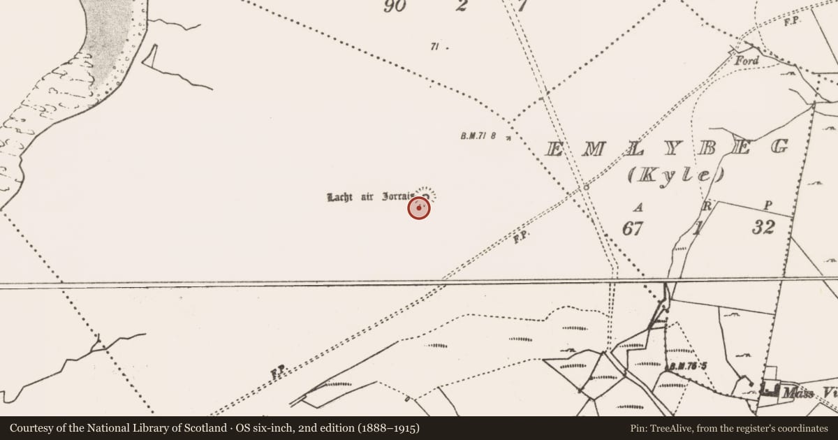 Ordnance Survey six-inch map, 2nd edition (1888–1915) covering the location of Enclosure, An Geata Mór, County Mayo, with a pin at the register's coordinates