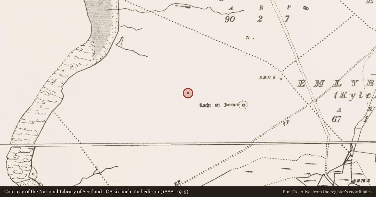 Ordnance Survey six-inch map, 2nd edition (1888–1915) covering the location of Cairn - unclassified, An Geata Mór, County Mayo, with a pin at the register's coordinates