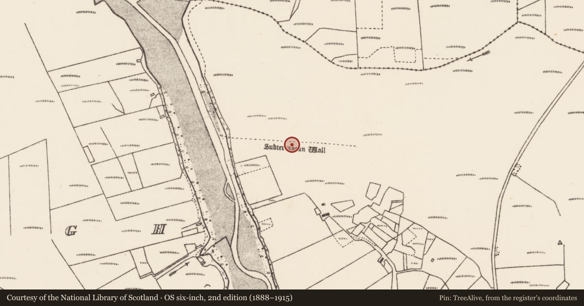 Ordnance Survey six-inch map, 2nd edition (1888–1915) covering the location of Field boundary, Maigh Raithin, County Mayo, with a pin at the register's coordinates