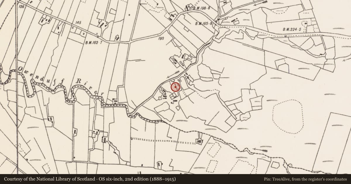 Ordnance Survey six-inch map, 2nd edition (1888–1915) covering the location of Megalithic tomb - portal tomb, An Gort Breac Thuaidh, County Mayo, with a pin at the register's coordinates