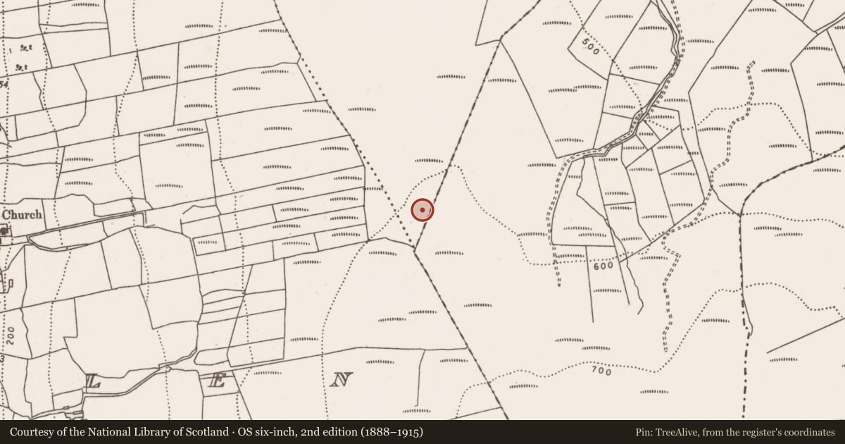 Ordnance Survey six-inch map, 2nd edition (1888–1915) covering the location of House - indeterminate date, Carrowkibbock Upper, County Mayo, with a pin at the register's coordinates