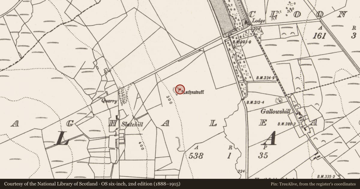 Ordnance Survey six-inch map, 2nd edition (1888–1915) covering the location of Ringfort - rath, Aghaleague, County Mayo, with a pin at the register's coordinates