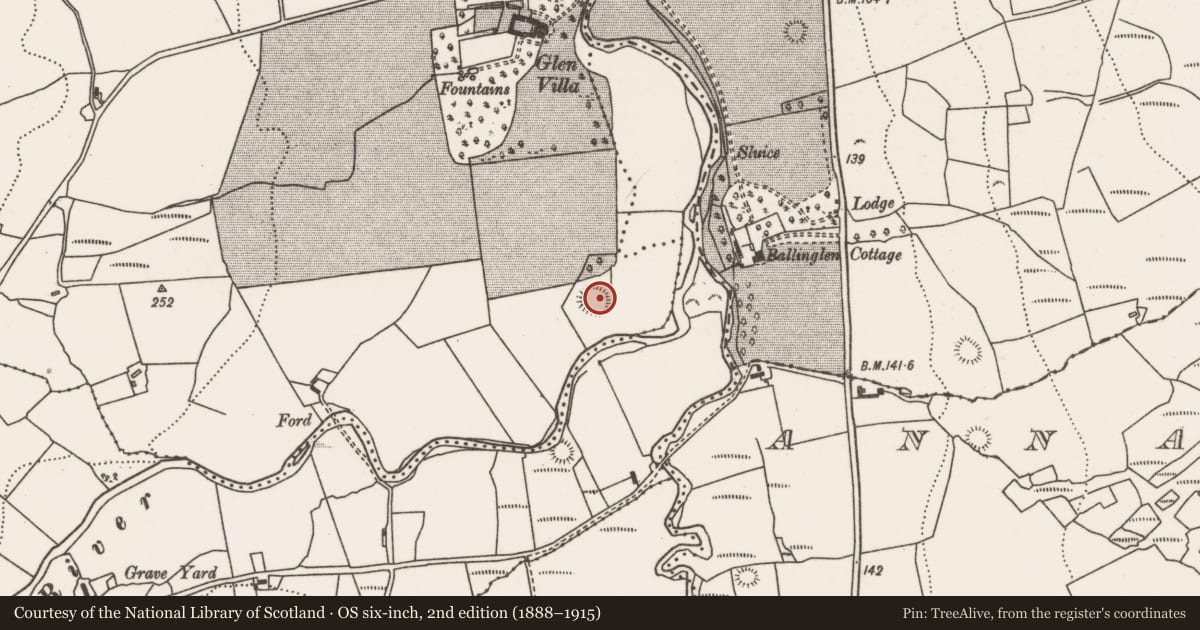 Ordnance Survey six-inch map, 2nd edition (1888–1915) covering the location of Ringfort - rath, Ballykinlettragh, County Mayo, with a pin at the register's coordinates