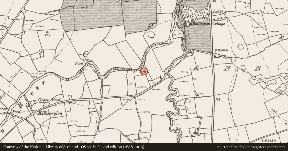 Ordnance Survey six-inch map, 2nd edition (1888–1915) covering the location of House - indeterminate date, Keerglen, County Mayo, with a pin at the register's coordinates