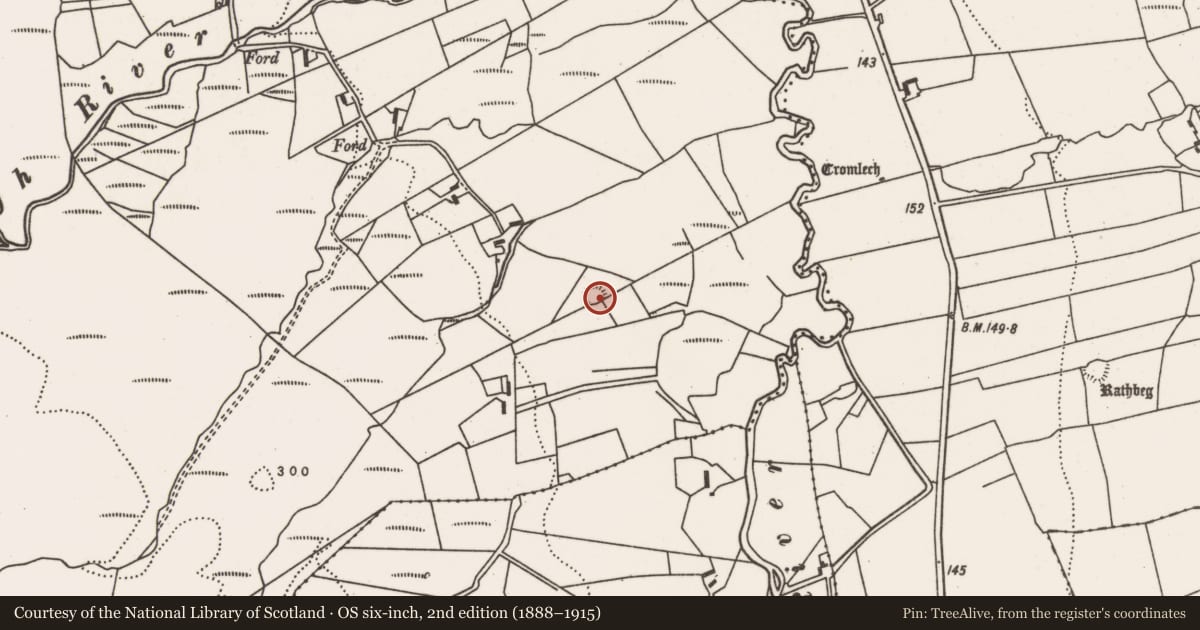Ordnance Survey six-inch map, 2nd edition (1888–1915) covering the location of Ringfort - cashel, Clydagh, County Mayo, with a pin at the register's coordinates
