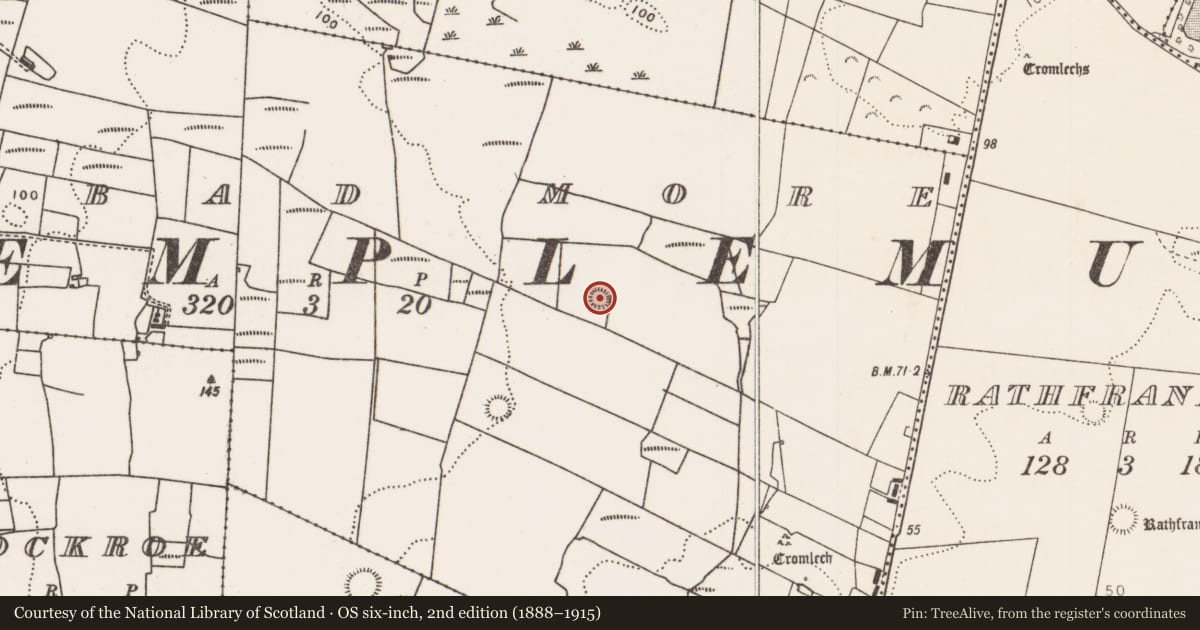 Ordnance Survey six-inch map, 2nd edition (1888–1915) covering the location of Ringfort - rath, Carbad More, County Mayo, with a pin at the register's coordinates