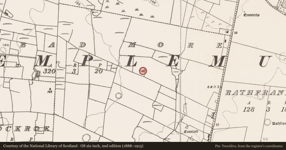 Ordnance Survey six-inch map, 2nd edition (1888–1915) covering the location of Souterrain, Carbad More, County Mayo, with a pin at the register's coordinates