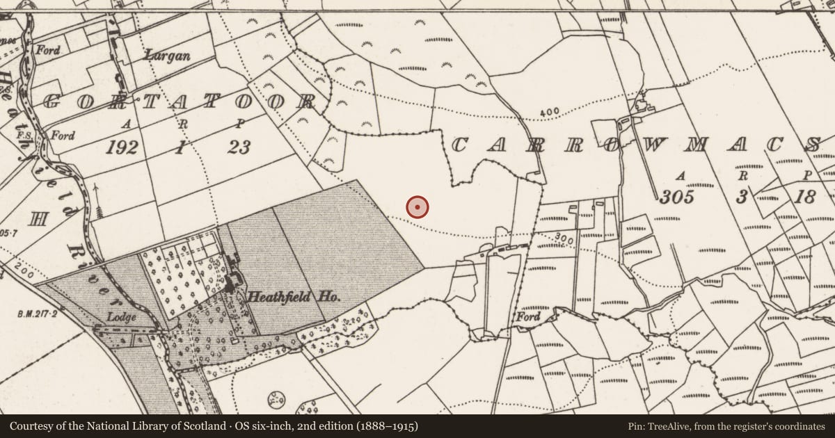 Ordnance Survey six-inch map, 2nd edition (1888–1915) covering the location of Ringfort - rath, Gortatoor, County Mayo, with a pin at the register's coordinates