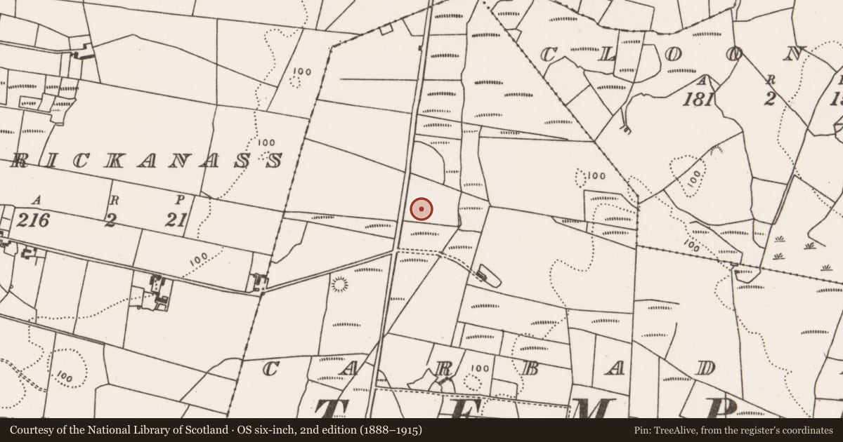 Ordnance Survey six-inch map, 2nd edition (1888–1915) covering the location of Enclosure, Carbad More, County Mayo, with a pin at the register's coordinates