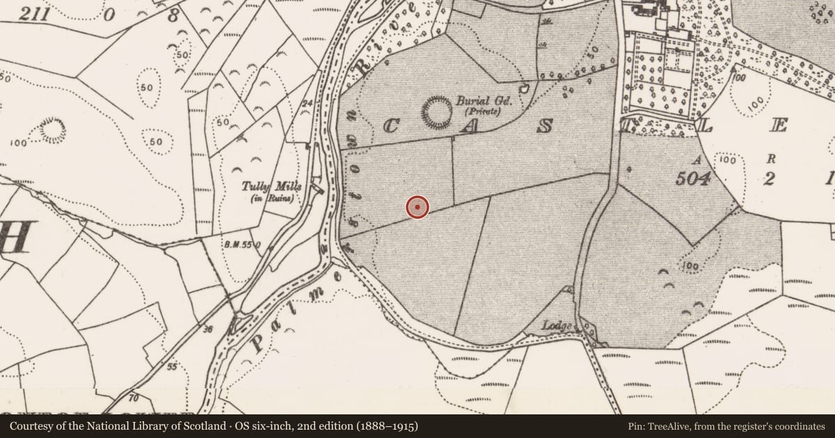Ordnance Survey six-inch map, 2nd edition (1888–1915) covering the location of Barrow - ditch barrow, Castlereagh, County Mayo, with a pin at the register's coordinates