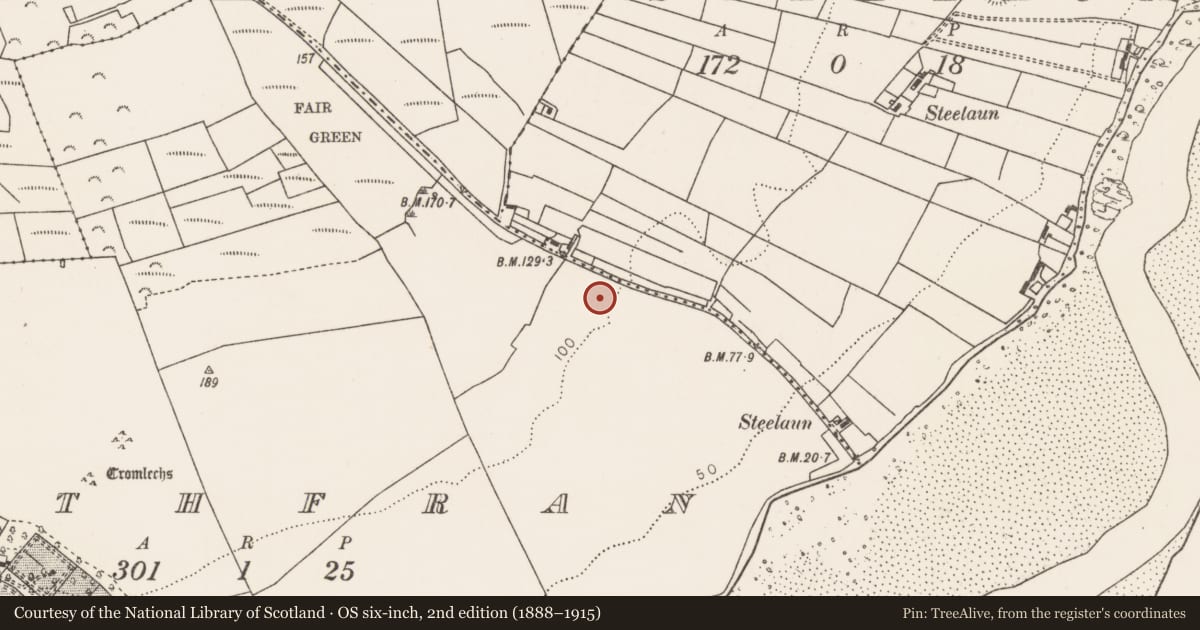 Ordnance Survey six-inch map, 2nd edition (1888–1915) covering the location of House - indeterminate date, Rathfran, County Mayo, with a pin at the register's coordinates