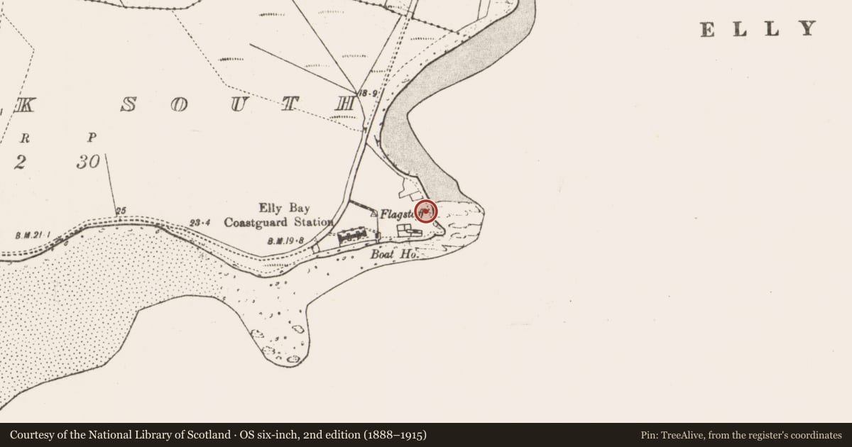 Ordnance Survey six-inch map, 2nd edition (1888–1915) covering the location of Midden, An Bheairic Theas, County Mayo, with a pin at the register's coordinates