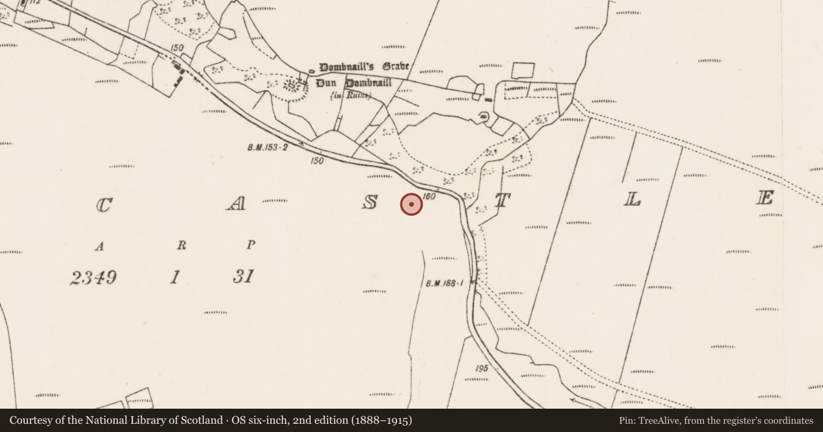 Ordnance Survey six-inch map, 2nd edition (1888–1915) covering the location of Enclosure, Gleann Chaisil, County Mayo, with a pin at the register's coordinates