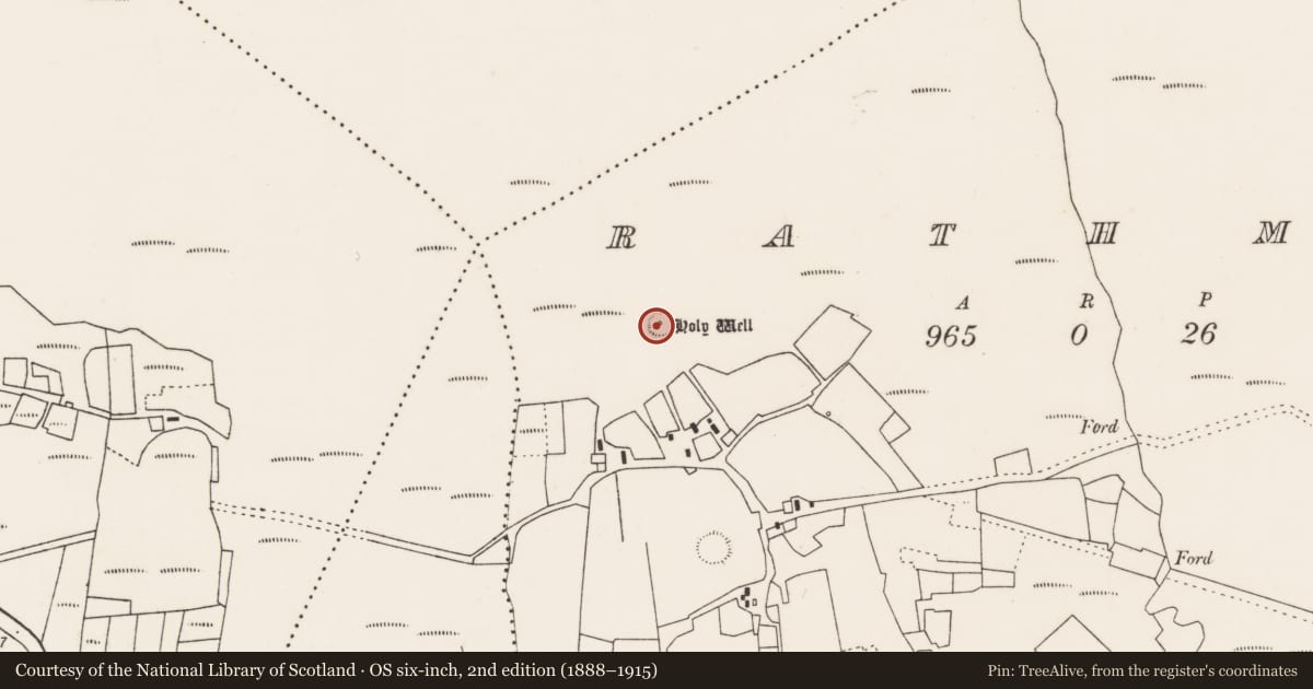 Ordnance Survey six-inch map, 2nd edition (1888–1915) covering the location of Cairn - unclassified, Ráth Muireagáin, County Mayo, with a pin at the register's coordinates