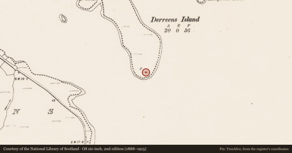 Ordnance Survey six-inch map, 2nd edition (1888–1915) covering the location of House - indeterminate date, An Toileán Rua, County Mayo, with a pin at the register's coordinates
