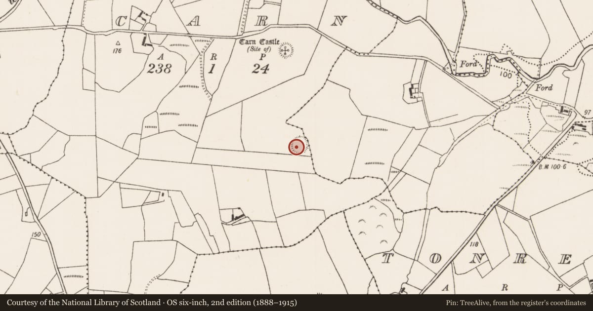 Ordnance Survey six-inch map, 2nd edition (1888–1915) covering the location of Ringfort - rath, Carn (Tirawley By., Moygawnagh. Par.), County Mayo, with a pin at the register's coordinates