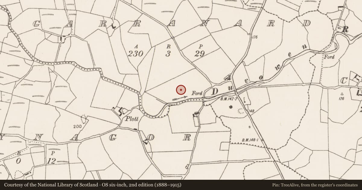 Ordnance Survey six-inch map, 2nd edition (1888–1915) covering the location of Cairn - unclassified, Garranard, County Mayo, with a pin at the register's coordinates