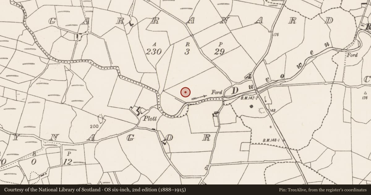 Ordnance Survey six-inch map, 2nd edition (1888–1915) covering the location of Cairn - unclassified, Garranard, County Mayo, with a pin at the register's coordinates