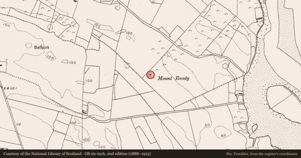 Ordnance Survey six-inch map, 2nd edition (1888–1915) covering the location of Ringfort - rath, Ballysakeery, County Mayo, with a pin at the register's coordinates
