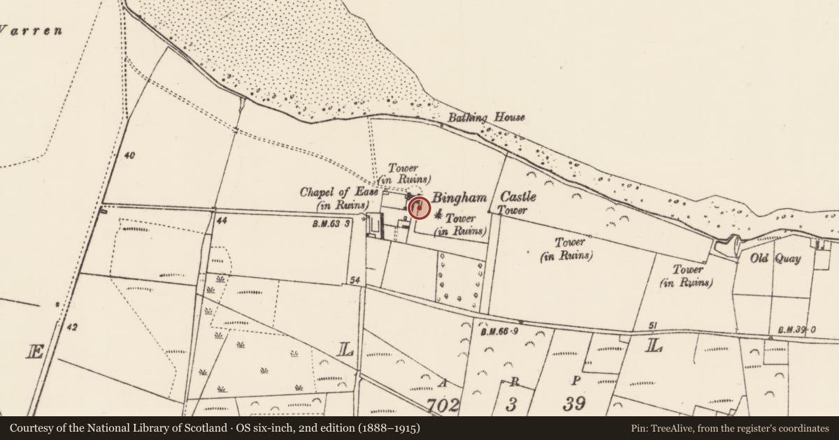 Ordnance Survey six-inch map, 2nd edition (1888–1915) covering the location of House - 18th/19th century, Oiligh, County Mayo, with a pin at the register's coordinates