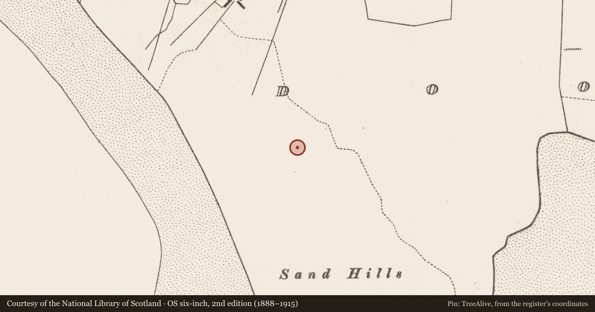 Ordnance Survey six-inch map, 2nd edition (1888–1915) covering the location of Children's burial ground, Dumha Locha, County Mayo, with a pin at the register's coordinates
