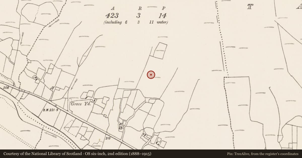 Ordnance Survey six-inch map, 2nd edition (1888–1915) covering the location of Inscribed stone, Largan Beg, County Mayo, with a pin at the register's coordinates