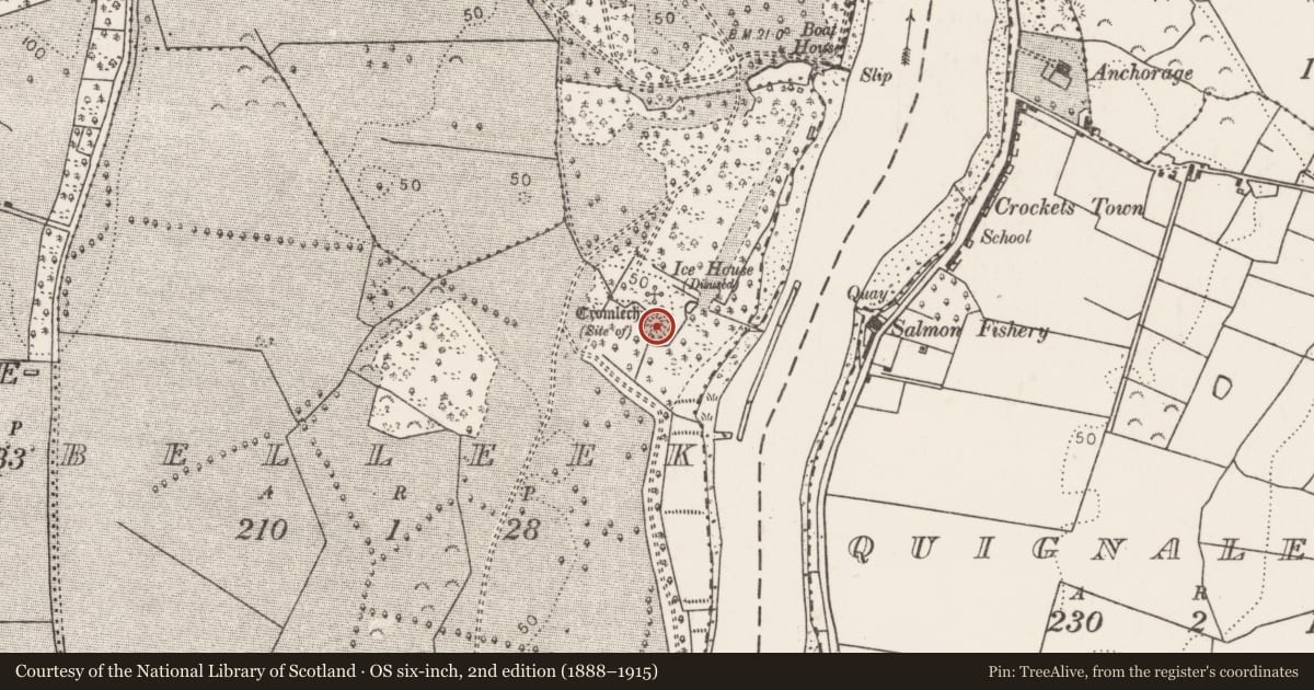 Ordnance Survey six-inch map, 2nd edition (1888–1915) covering the location of Mound, Belleek, County Mayo, with a pin at the register's coordinates