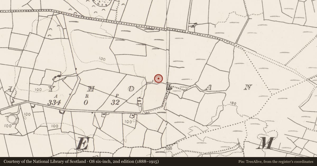 Ordnance Survey six-inch map, 2nd edition (1888–1915) covering the location of Ringfort - rath, Ballyholan, County Mayo, with a pin at the register's coordinates