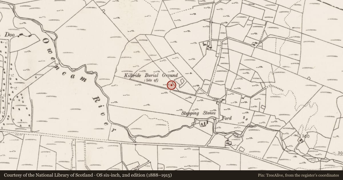 Ordnance Survey six-inch map, 2nd edition (1888–1915) covering the location of Souterrain, Carrowleagh, County Mayo, with a pin at the register's coordinates