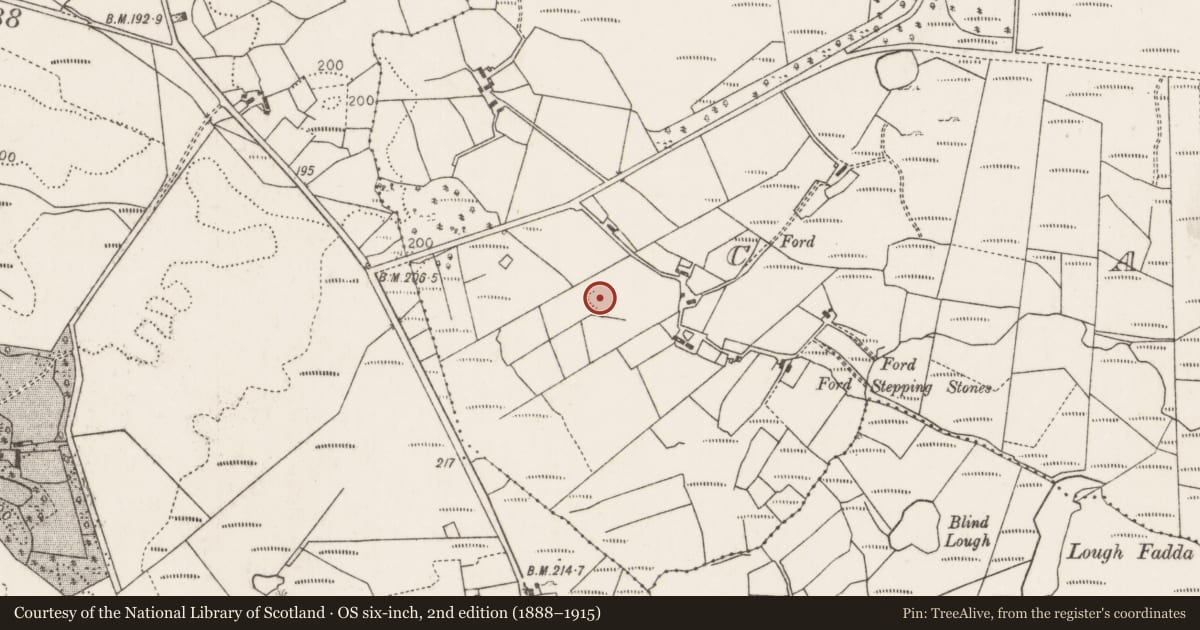 Ordnance Survey six-inch map, 2nd edition (1888–1915) covering the location of Ringfort - rath, Carrowleagh, County Mayo, with a pin at the register's coordinates