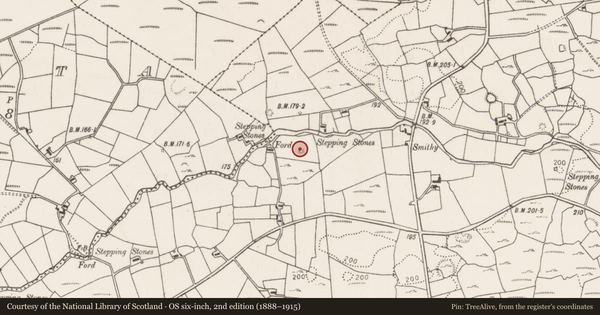 Ordnance Survey six-inch map, 2nd edition (1888–1915) covering the location of Barrow - embanked barrow, Carrownaglogh, County Mayo, with a pin at the register's coordinates