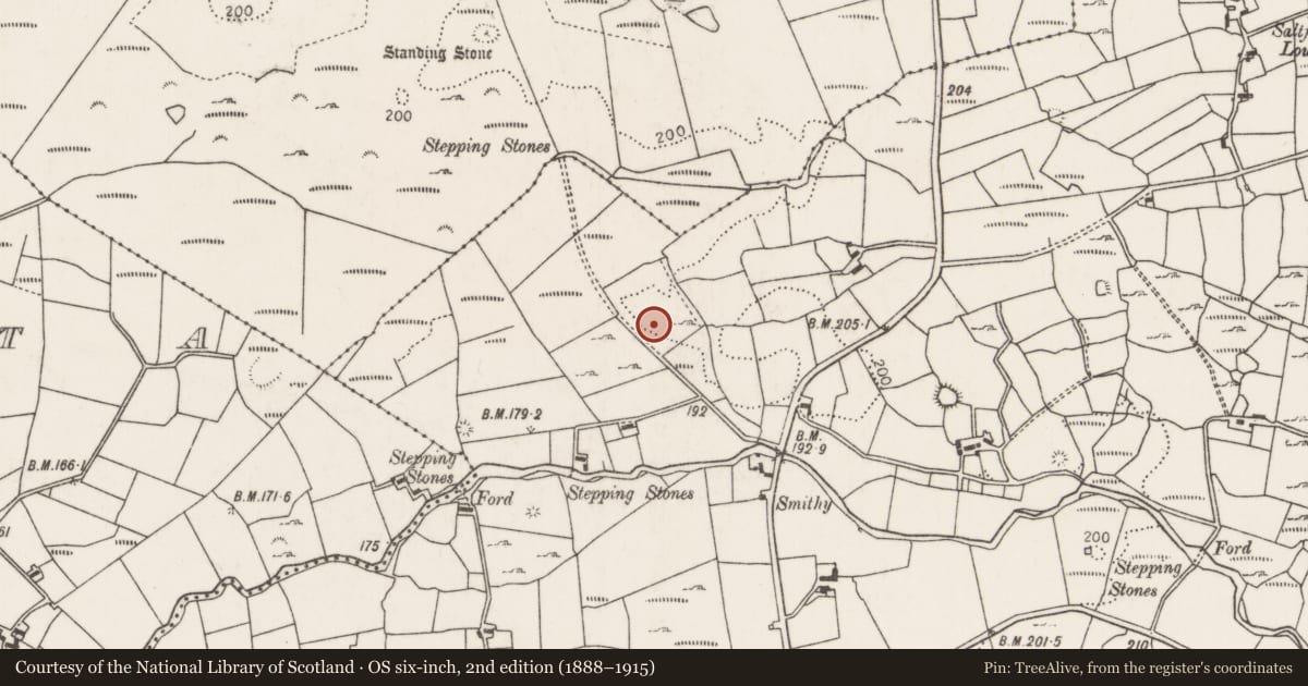 Ordnance Survey six-inch map, 2nd edition (1888–1915) covering the location of House - indeterminate date, Carrownaglogh, County Mayo, with a pin at the register's coordinates