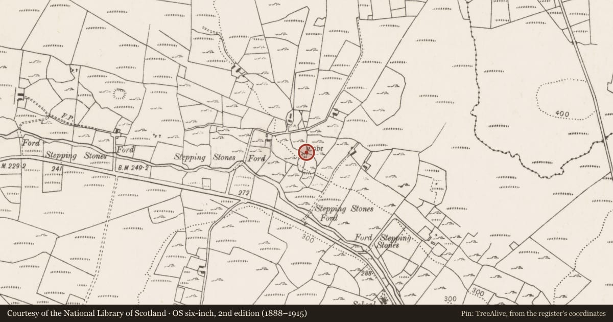 Ordnance Survey six-inch map, 2nd edition (1888–1915) covering the location of Souterrain, Carrownaglogh, County Mayo, with a pin at the register's coordinates