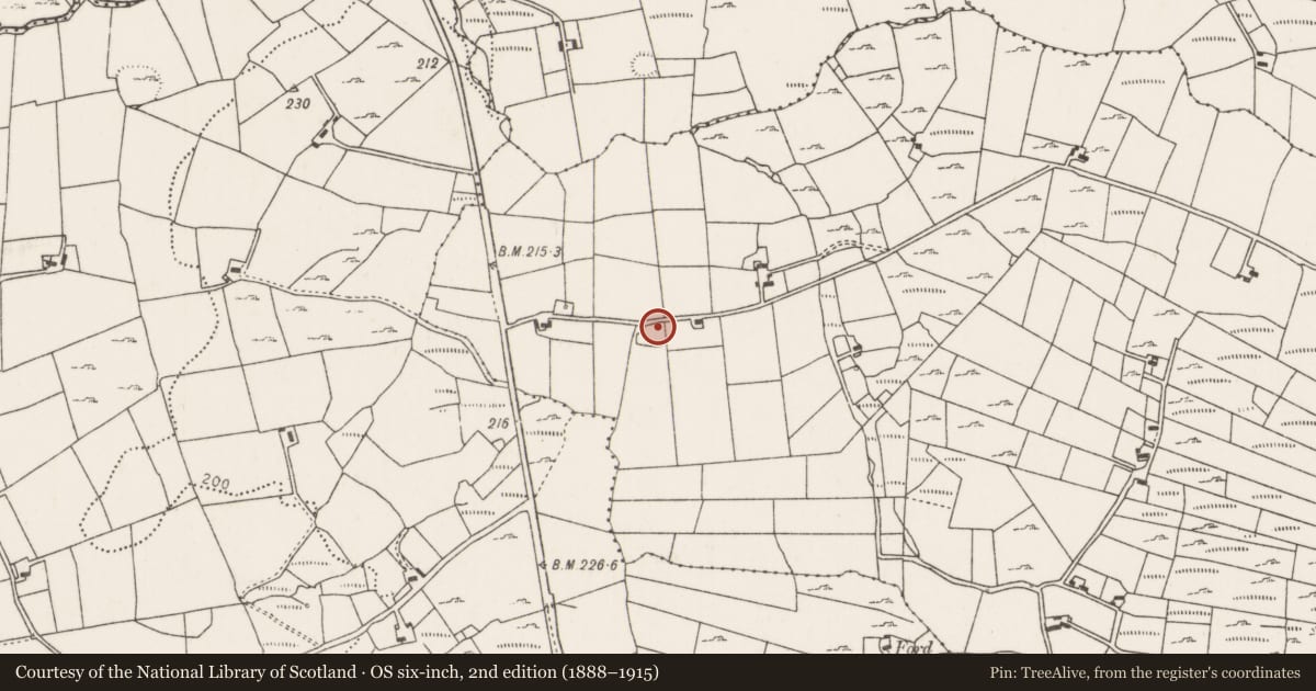Ordnance Survey six-inch map, 2nd edition (1888–1915) covering the location of Souterrain, Drumsheen, County Mayo, with a pin at the register's coordinates