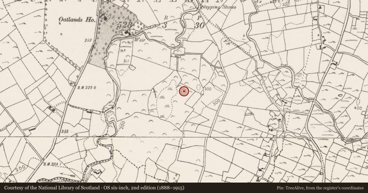 Ordnance Survey six-inch map, 2nd edition (1888–1915) covering the location of Enclosure, Bunnyconnellan West, County Mayo, with a pin at the register's coordinates