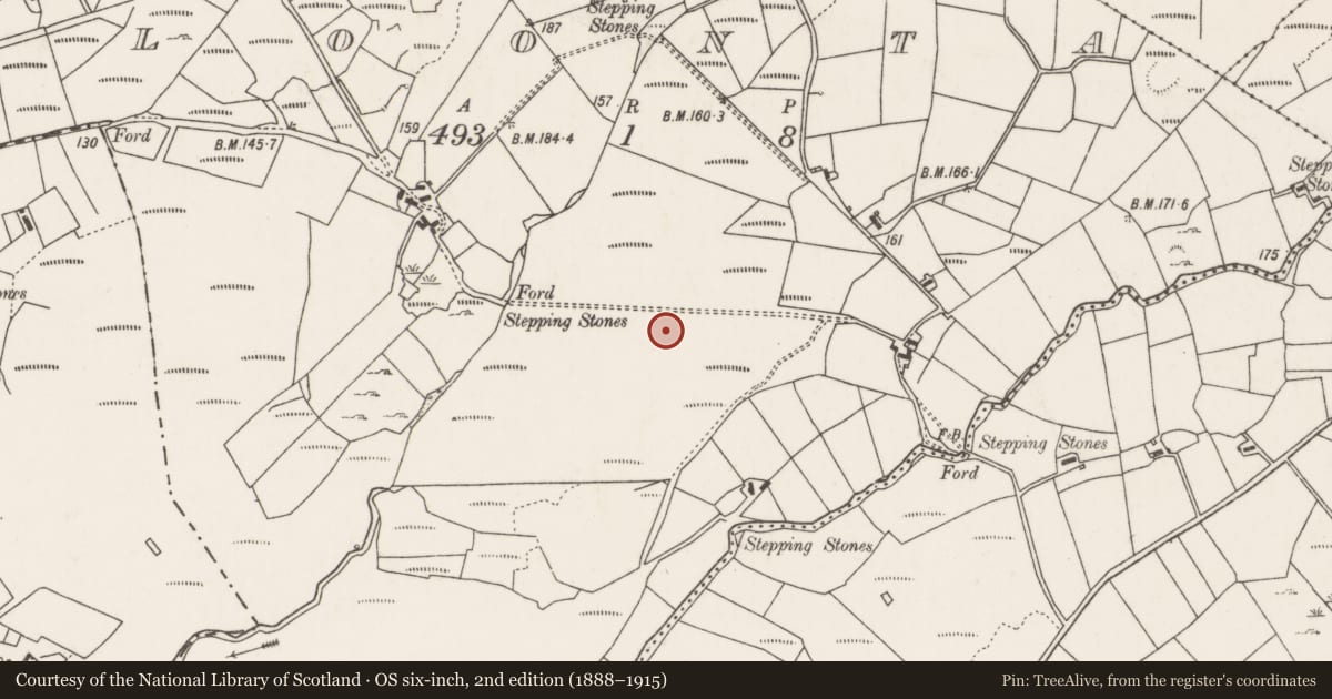 Ordnance Survey six-inch map, 2nd edition (1888–1915) covering the location of Enclosure, Cloonta, County Mayo, with a pin at the register's coordinates