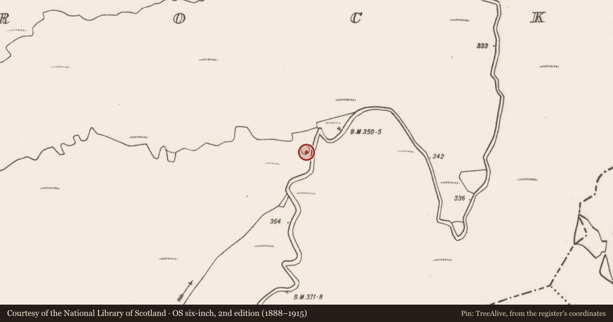 Ordnance Survey six-inch map, 2nd edition (1888–1915) covering the location of Enclosure, Altnabrocky, County Mayo, with a pin at the register's coordinates