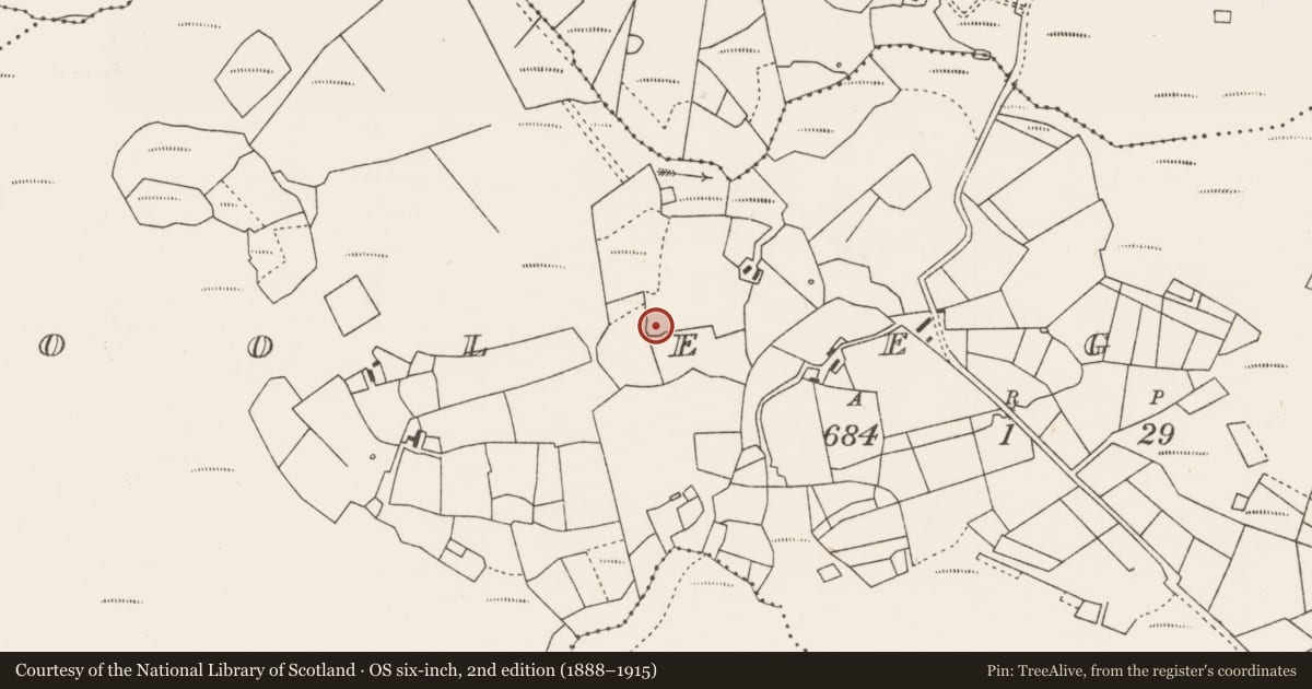 Ordnance Survey six-inch map, 2nd edition (1888–1915) covering the location of Souterrain, Dooleeg Beg, County Mayo, with a pin at the register's coordinates