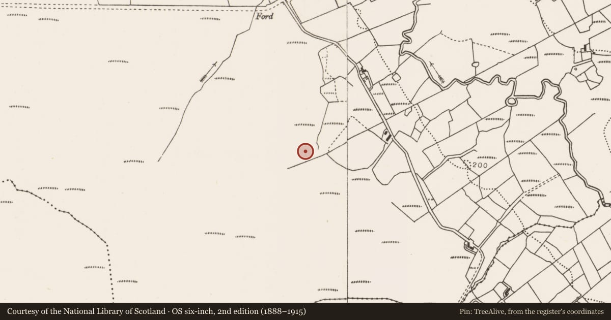 Ordnance Survey six-inch map, 2nd edition (1888–1915) covering the location of Field boundary, Killacorraun, County Mayo, with a pin at the register's coordinates