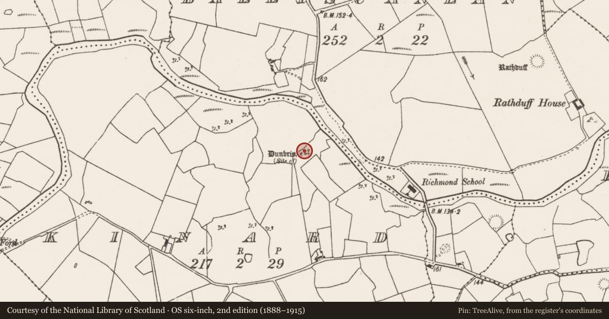 Ordnance Survey six-inch map, 2nd edition (1888–1915) covering the location of Enclosure, Kinard, County Mayo, with a pin at the register's coordinates