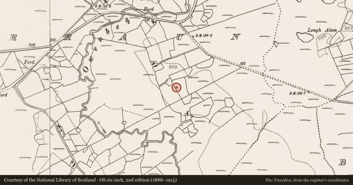 Ordnance Survey six-inch map, 2nd edition (1888–1915) covering the location of Mound, Killacorraun, County Mayo, with a pin at the register's coordinates