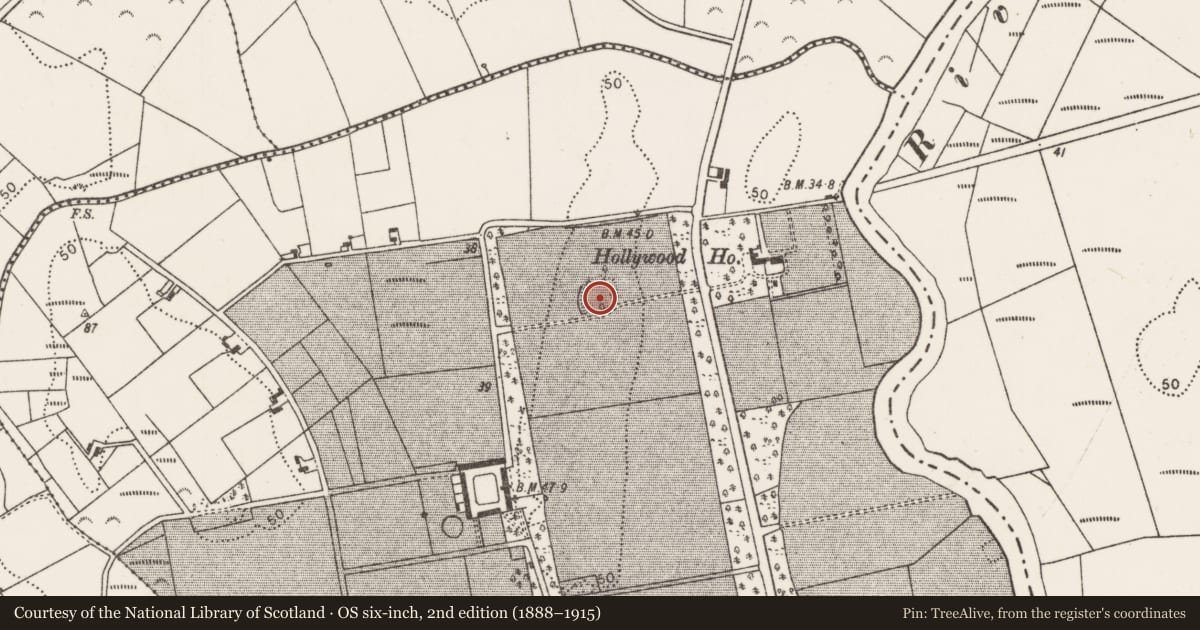 Ordnance Survey six-inch map, 2nd edition (1888–1915) covering the location of Ringfort - rath, Drumrevagh, County Mayo, with a pin at the register's coordinates