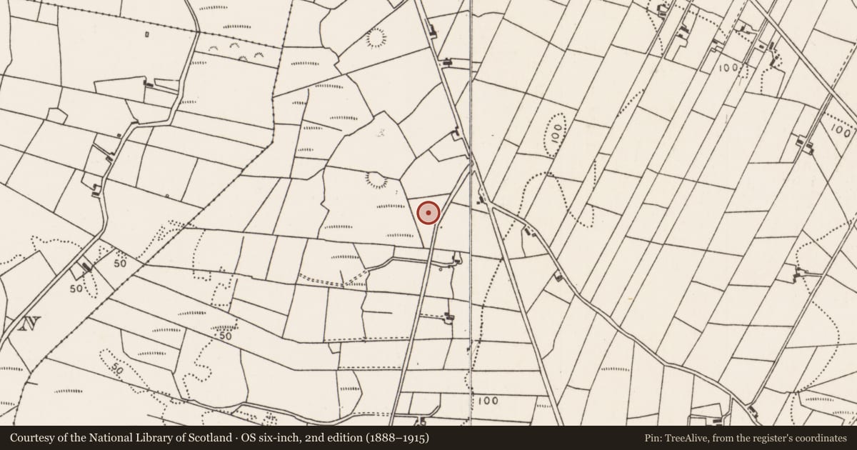 Ordnance Survey six-inch map, 2nd edition (1888–1915) covering the location of Fulacht fia, Breaghwy, County Mayo, with a pin at the register's coordinates