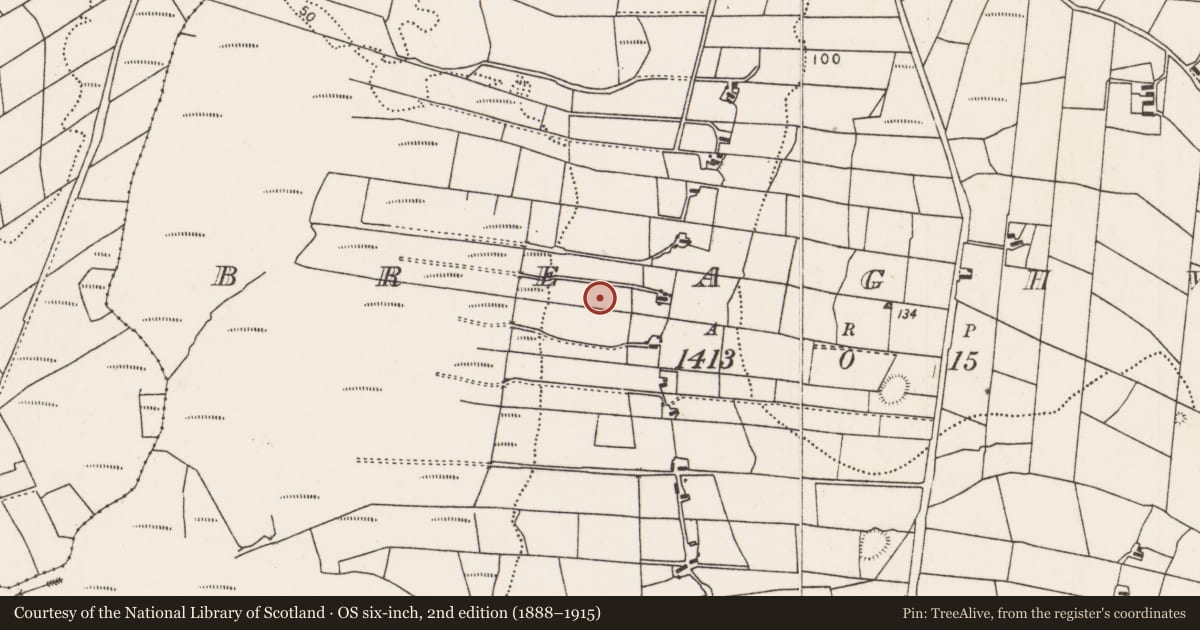 Ordnance Survey six-inch map, 2nd edition (1888–1915) covering the location of Souterrain, Breaghwy, County Mayo, with a pin at the register's coordinates