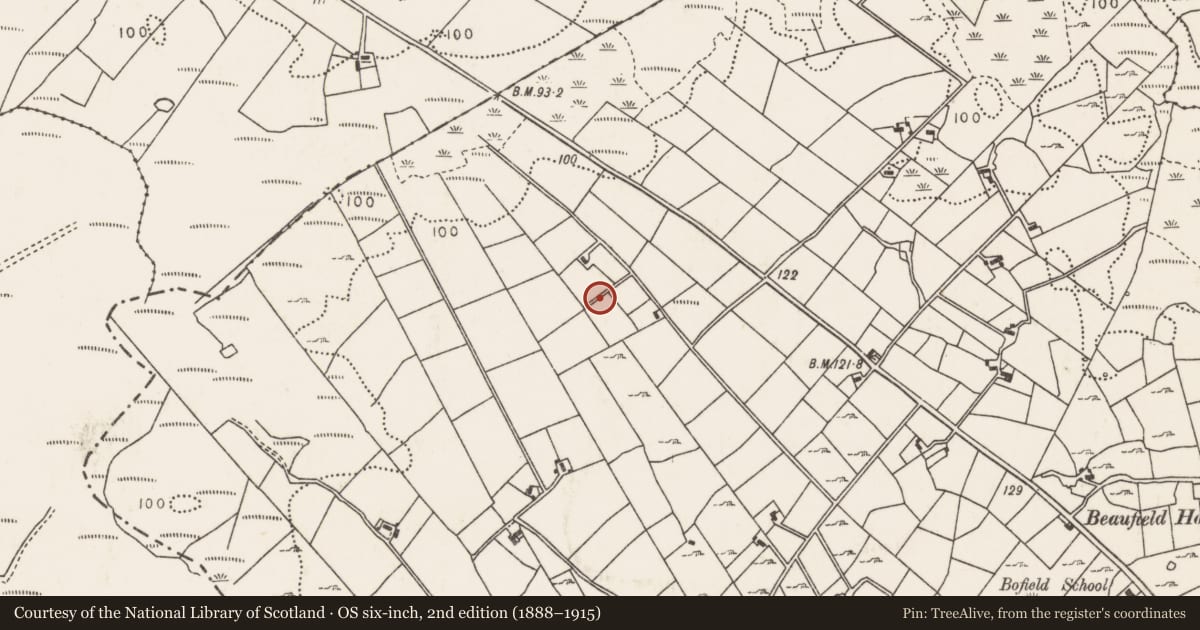 Ordnance Survey six-inch map, 2nd edition (1888–1915) covering the location of Enclosure, Carrowcastle (Gallen By., Kilgarvan Par.), County Mayo, with a pin at the register's coordinates