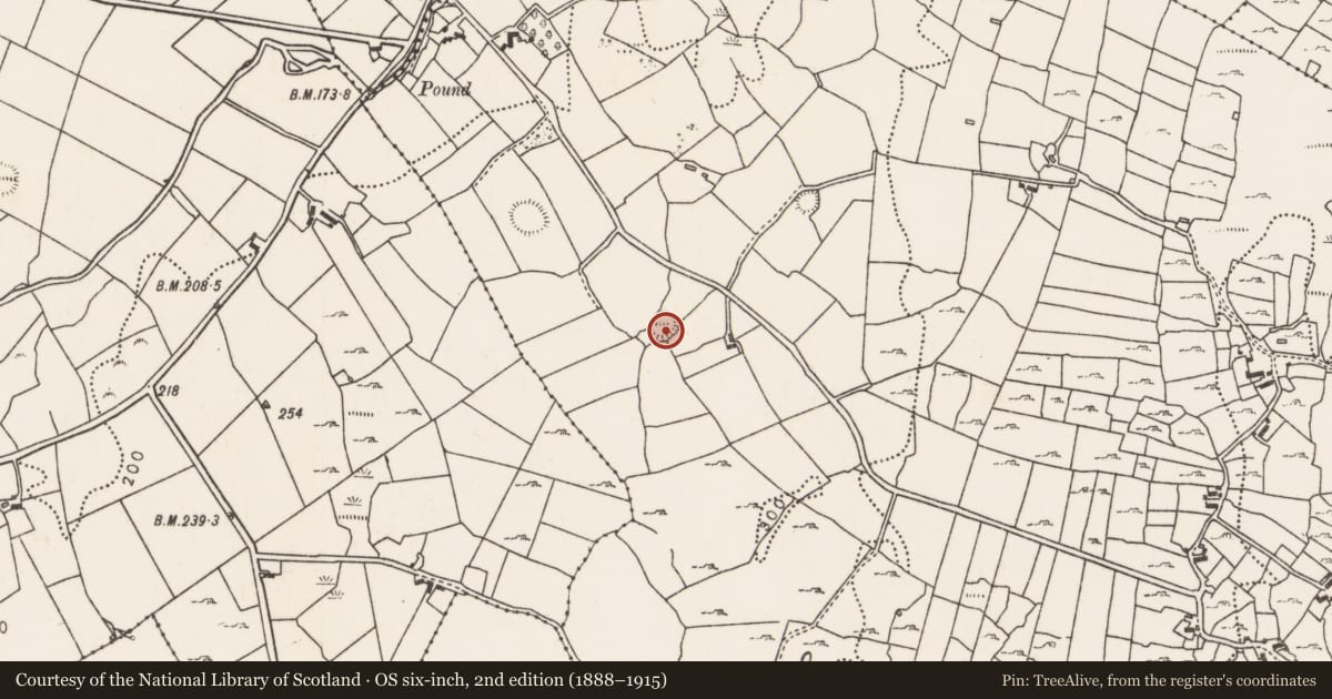Ordnance Survey six-inch map, 2nd edition (1888–1915) covering the location of Ringfort - rath, Kilgarvan, County Mayo, with a pin at the register's coordinates