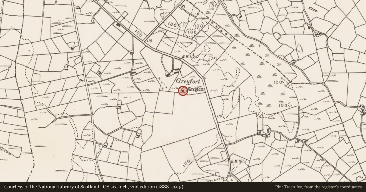 Ordnance Survey six-inch map, 2nd edition (1888–1915) covering the location of Ringfort - unclassified, Corrower, County Mayo, with a pin at the register's coordinates