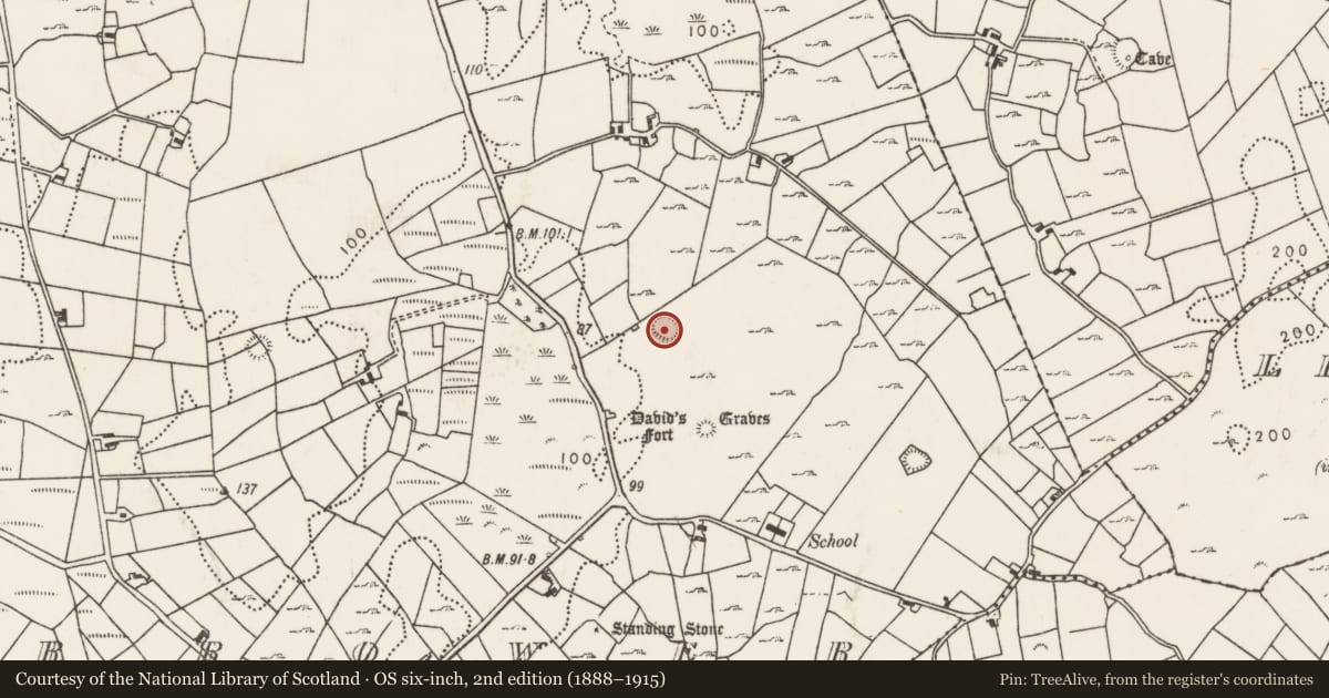 Ordnance Survey six-inch map, 2nd edition (1888–1915) covering the location of Ringfort - rath, Corrower, County Mayo, with a pin at the register's coordinates